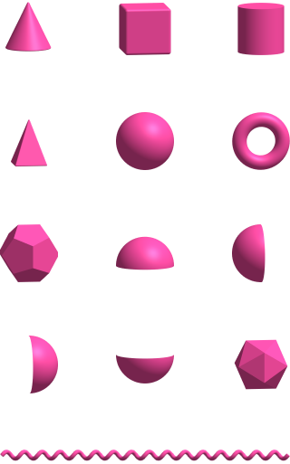 Gird of available 3D shapes